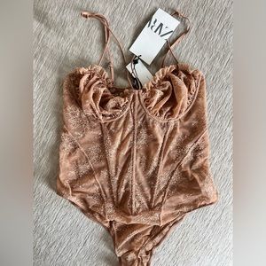 Zara Lace Corseted one piece